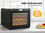 Devanti 10 Trays Food Dehydrator with Stainless Steel Tray FD-E-RACK-383B