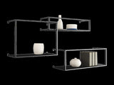 Floating Shelves Retro Industrial Ledge Black Metal Display Stand V63-842531