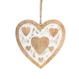 Set 2 Handcrafted Hanging Hearts 18cm, 13cm V637-50542HRT