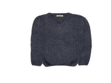 100% Shetland Ragg Wool V Neck Knit Jumper Pullover Mens Sweater Knitted - Navy - M V563-SW-VN-NAVY45-M