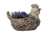 Rustic Rooster Planter w Hole & Plug 31cm V637-49429RST