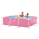 Intex Rectangular Metal Frame Pool 220 x 150cm - Pink 28266AU