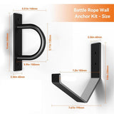 Steel Battle Rope Wall Mount Kit w/Anchor & Storage Hook - Matte Black Secure Mounting Durable V1192-AZ-W-4822