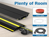 10 ft Floor Cable Cover Protector, Heavy Duty PVC Duct Easy to Unroll, Prevent Trip Hazard for Home V1258-DP02-F-577