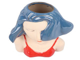 Girl Face Vase Modern Decorative Sculpture Ceramic Head Flower Vase for Living Room Bedroom Office V1294-YM0706-3115230067112
