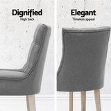 Artiss Dining Chairs Set of 4 Linen French Provincial Grey FA-CHAIR-DIN470S-GYX4