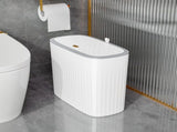 Trash Can with Lid 13 Gallon Double Layer Step Foot Pedal Garbage Bin for Bathroom Kitchen Office V1366-AZ2-W-19753