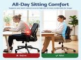 Artiss Ergonomic Lumbar Support Cushion for Office Chair and Car Memory Foam Lumbar Pillow for Back, LSC-BACK-MESH-BLACK