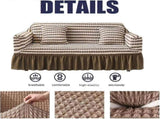 2 Seater High Elasticity Washable Sofa Cover Easy to Install Furniture Protector V1263-JX-3541