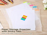 36PCS Paper Storage Organizer Set, Clear Plastic File Bags, 12.6" x 13" U-Shaped Opening for V1192-AZ-W-18353