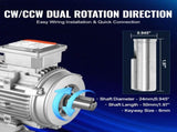 2.2KW Electric Motor 2890 rpm, AC 400V 4.7A, 90L, B3 Frame, Air Compressor Motor 3-Phase, 24mm Keyed V952-TYJLIECDJ300ILW2HV8