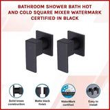 Bathroom Shower Bath Hot and Cold Square Mixer WATERMARK Certified in Black V63-847901