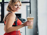Glass Cups with Lids and Glass Straws, 20 Oz High Borosilicate Tumbler Glass Iced Coffee, Wide Mouth V1369-AZ3-W-20293