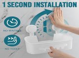 2 Pack Shower Caddy Suction Cup, Heavy-Duty Bathroom Organizer, Removable Shelves for Inside Shower, V1189-LC-AMZ-00260