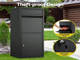 Gardeon Parcel Letterbox Drop Box Package Mailbox Black PDB-L-102-BK