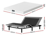 Artiss Double size bed frame & Giselle Bedding Double Mattress Combo, adjustable bed Base for EAB-8183-PURE-20-D
