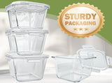 Soup Containers with Lids Glass 32 oz, 4 Cup Borosilicate Glass Food Storage Containers, Microwave & V1258-DP02-C-40