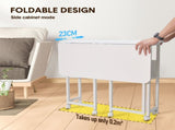 Compat Foldable Desk Rolling Study Desk Small Computer Desk with Wheels and Storage Shelf for Small V985-FOLDABLEDESK
