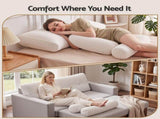 Giselle wedge pillow headboard with non-flattening shredded foam core, perfect for dorm reading or HBP-HRNECK-COR-WH-D