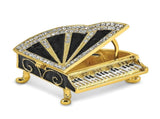 Musical Piano Trinket Box Jewelry Box Hand Painted Decorative Box with Hinged Lid Ring Earring V1366-AZ2-W-08135