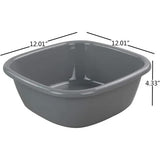 Idotry 4-Pack Baby Small Wash Basin, Gray Plastic Square Dish Pan, 8 Quart V1188-CYX-J02-488