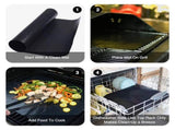 6-Pack Non Stick Grill Mat Oven Mat Baking Mat, 40x33cm, Black V1237-ZY-506-0072