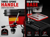 King Tech 450W Drill Press Pedestal Benchtop Bench Stand Pillar 5 Variable Speed V379-DRILLPRS45