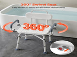 Swivel Shower Chair with Arms Back, 227 kg Load Heavy Duty Bench Seat for Inside Shower Stall V952-GDSYGZYTLSLKHO50K001V0