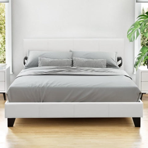 Artiss Bed Frame Double Size White NEO BFRAME-E-NEO-D-WH-AB