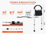 Bed Rail for Elderly, Bedside Assist Rails with Supporting Leg and PU Handrail, Adjustable Height V952-TBZCCBSTBZCBPSMCX001V0