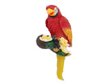 Parrot Sculpture Resin Bird Figurine Half Face Hanging Sculpture for Wall Tree Living Room Balcony V1294-YM0901-3111250017111