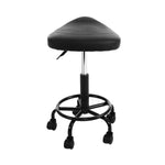 Artiss 2x Salon Stool Saddle Swivel Chair SALON-B-ERG-NEW-BKX2