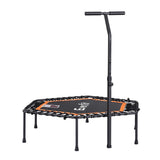Everfit 51inch Hexagon Fitness Trampoline Rebounder Adjustable Handrail Orange TRAMPO-D-MINI51-HEX-ORBK