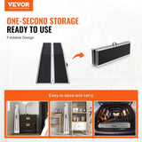 VEVOR Portable Wheelchair Ramp, 213 cm 363 kg Capacity, Non-Slip Aluminum Folding Threshold Ramp, V952-ZDKMJPD84YC13E5LEV0