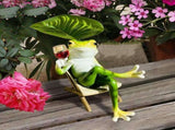 Mini Frog Garden Decor for Outside Miniature Frog Figurines Plant Decorations for Pots, Creative V1369-AZ3-W-10063