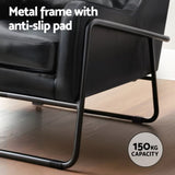 Artiss Armchair Accent Chair PU Leather Wingback Black UPHO-F-ARM-03-PU-BK