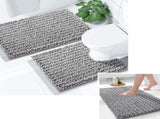 Bathroom Rugs Sets, Extra Soft Thick Chenille Bath Mat and U-Shaped Toilet Rug, Non-Slip Absorbent V1189-LC-AMZ-00306