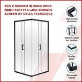 900 x 1000mm Sliding Door Nano Safety Glass Shower Screen By Della Francesca V63-829481