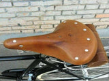 Vintage Bicycle Saddle Seat, Retro Leather Style Bike Seat with Triple Spring Suspension for V1308-DSZKI-1588