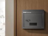 Through The Door Key Drop Box, Heavy Duty Steel Through the Doorbox with 12" Combination Lock, V952-CMXBXMMSBLACBDP02V0
