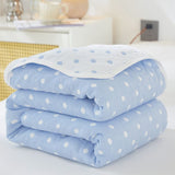 100% Cotton 6-Layer Gauze Summer Blanket & Towel Blanket - Ultra Soft & Breathable Reversible Quilt, V888-ELOSUNG55388-2