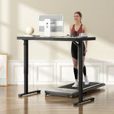 Electric Standing Desk with Drawer, One-Piece Glass Desktop, Black, 120x60cm V178-59303