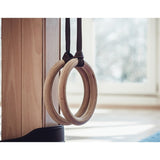 Birch Wood Gymnastic Rings with Adjustable Straps Strength & Calisthenics Training V63-819913