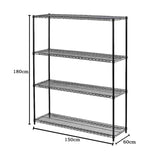 Modular Wire Storage Shelf 1500 x 600 x 1800mm Steel Shelving V63-841081