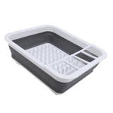 Foldable Dish Drying Rack Food Grade PP TPR Portable Dinnerware Drainer Organizer for Kitchen RV V1294-YM0901-3118240246111