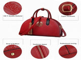Elegant Red Tote Shoulder Bag with Chinese Vintage Embroidery Casual Everyday Use V1366-AZ2-W-19604