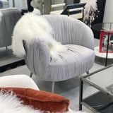 Interior Ave - Vespa Pleated Velvet Accent Chair Pearl Grey V355-IA-AC-VG