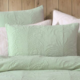 Platinum Collection Tropicana Sage Cotton Matelasse Quilt Cover Set Queen V442-LED-QUILTCS-TROPICANA-SAGE-QS