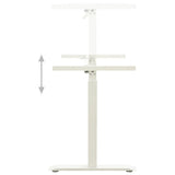 Manual Height Adjustable Standing Desk Frame Hand Crank White 43_321718