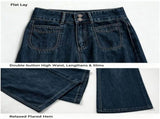 Vintage Blue Size XL Retro High Waist Wide Leg Denim Halloween Plus Size Friendly Gift Double V1221-XM-LB6538-GM172